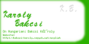 karoly bakcsi business card